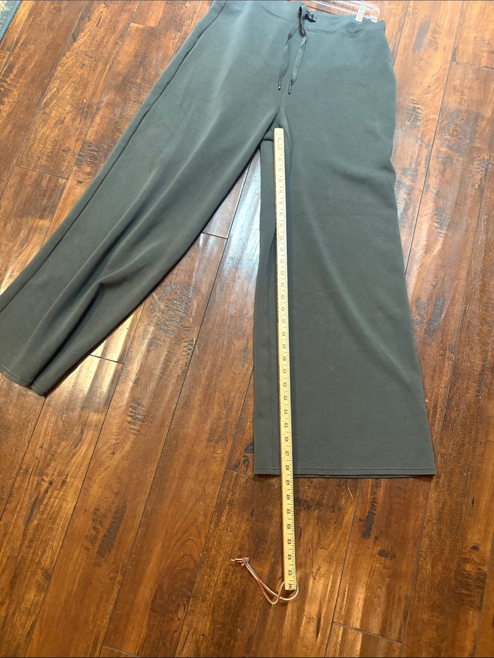 SPANX Wide Leg Drawstring Lounge Pants - Olive Green dice XL LONG - Picture 7 of 9